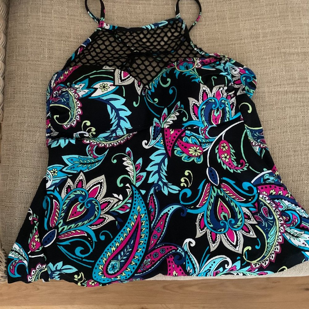 Apt 9 Bathing Suit Top - Paisley Design Size M New W/O Tags